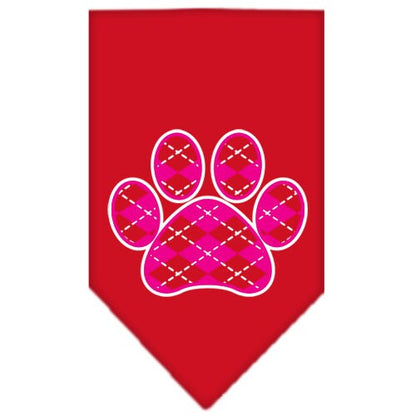 “Pink Argyle Paw” Cotton Pet Bandana from As You Wish Apparel – Dog Fashion Bandana