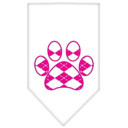 “Pink Argyle Paw” Cotton Pet Bandana from As You Wish Apparel – Dog Fashion Bandana