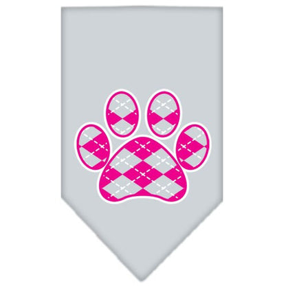 “Pink Argyle Paw” Cotton Pet Bandana from As You Wish Apparel – Dog Fashion Bandana