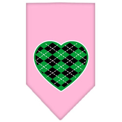 “Green Argyle Heart” Cotton Pet Bandana from As You Wish Apparel – Dog Fashion Bandana