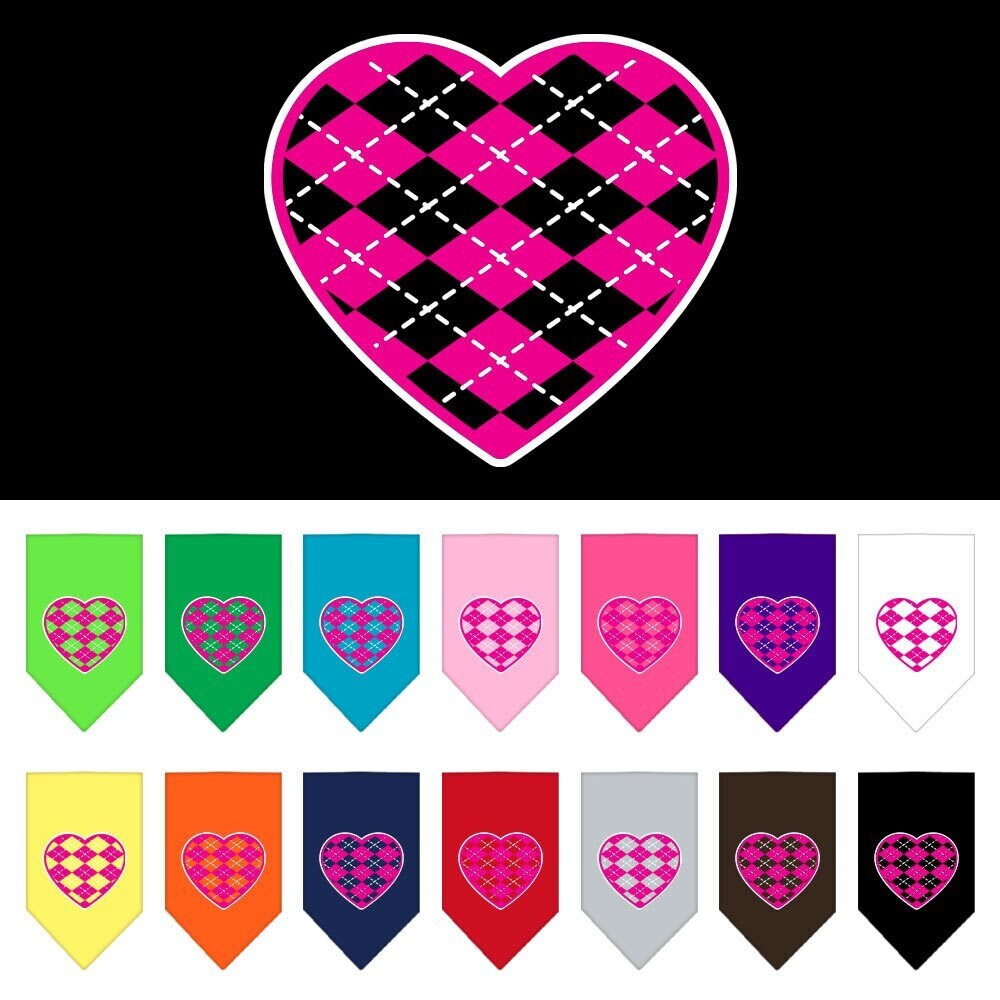 “Pink Argyle Heart” Cotton Pet Bandana from As You Wish Apparel – Dog Fashion Bandana