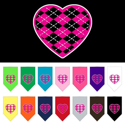 “Pink Argyle Heart” Cotton Pet Bandana from As You Wish Apparel – Dog Fashion Bandana