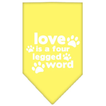 “Love Is A Four Legged Word” Cotton Pet Bandana from As You Wish Apparel – Dog Love Bandana
