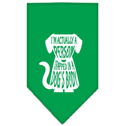 “Trapped In A Dog’s Body” Cotton Pet Bandana from As You Wish Apparel – Dog Humor Bandana