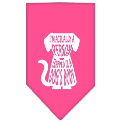 “Trapped In A Dog’s Body” Cotton Pet Bandana from As You Wish Apparel – Dog Humor Bandana