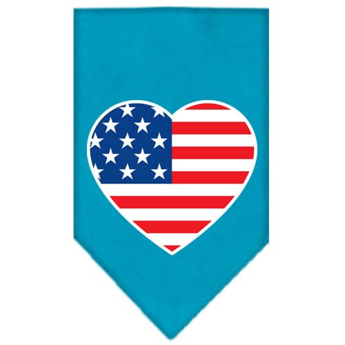 American Flag Heart Screen-Printed Pet Bandana from As You Wish Apparel – Patriotic Dog Bandana