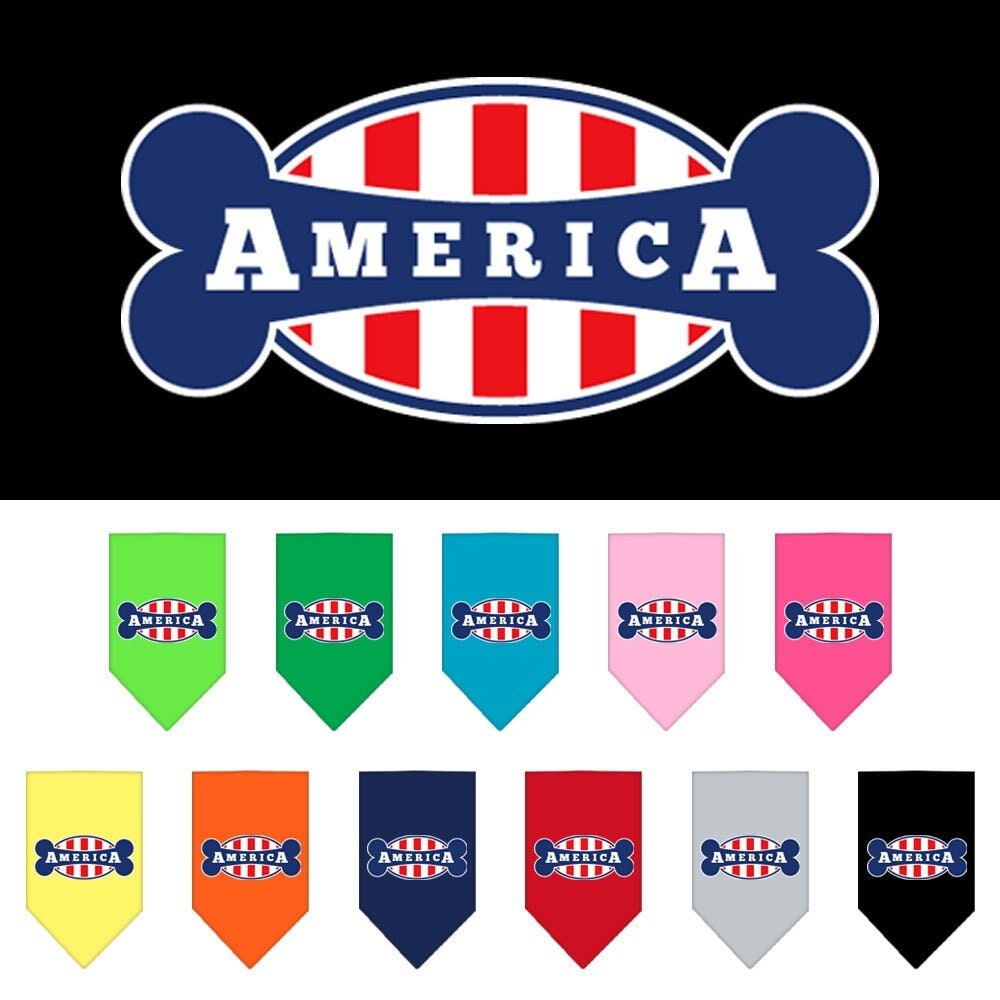 “Bonely In America” Cotton Pet Bandana from As You Wish Apparel – Patriotic Dog Bandana