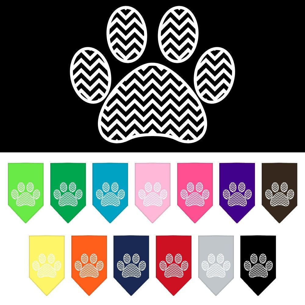 “Chevron Paw” Cotton Pet Bandana from As You Wish Apparel – Dog Fashion Bandana