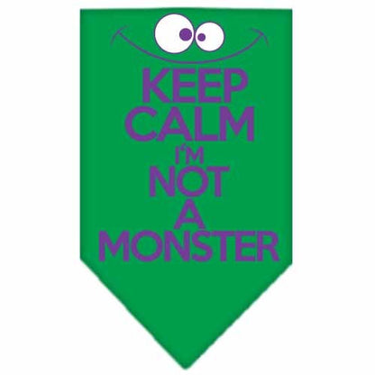 “Keep Calm, I’m Not A Monster” Cotton Pet Bandana from As You Wish Apparel – Dog Humor Bandana