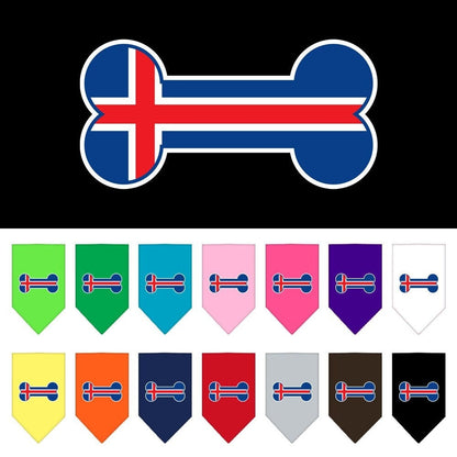 “Bone Shaped Iceland Flag” Cotton Pet Bandana from As You Wish Apparel – Iceland Pride Dog Bandana