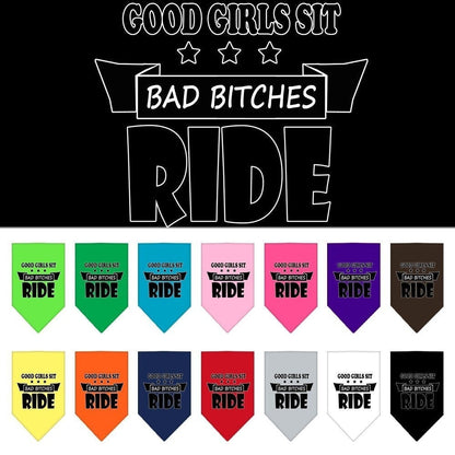 “Bitches Ride” Cotton Pet Bandana from As You Wish Apparel – Dog Humor Bandana