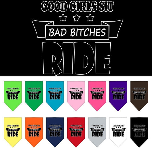 “Bitches Ride” Cotton Pet Bandana from As You Wish Apparel – Dog Humor Bandana