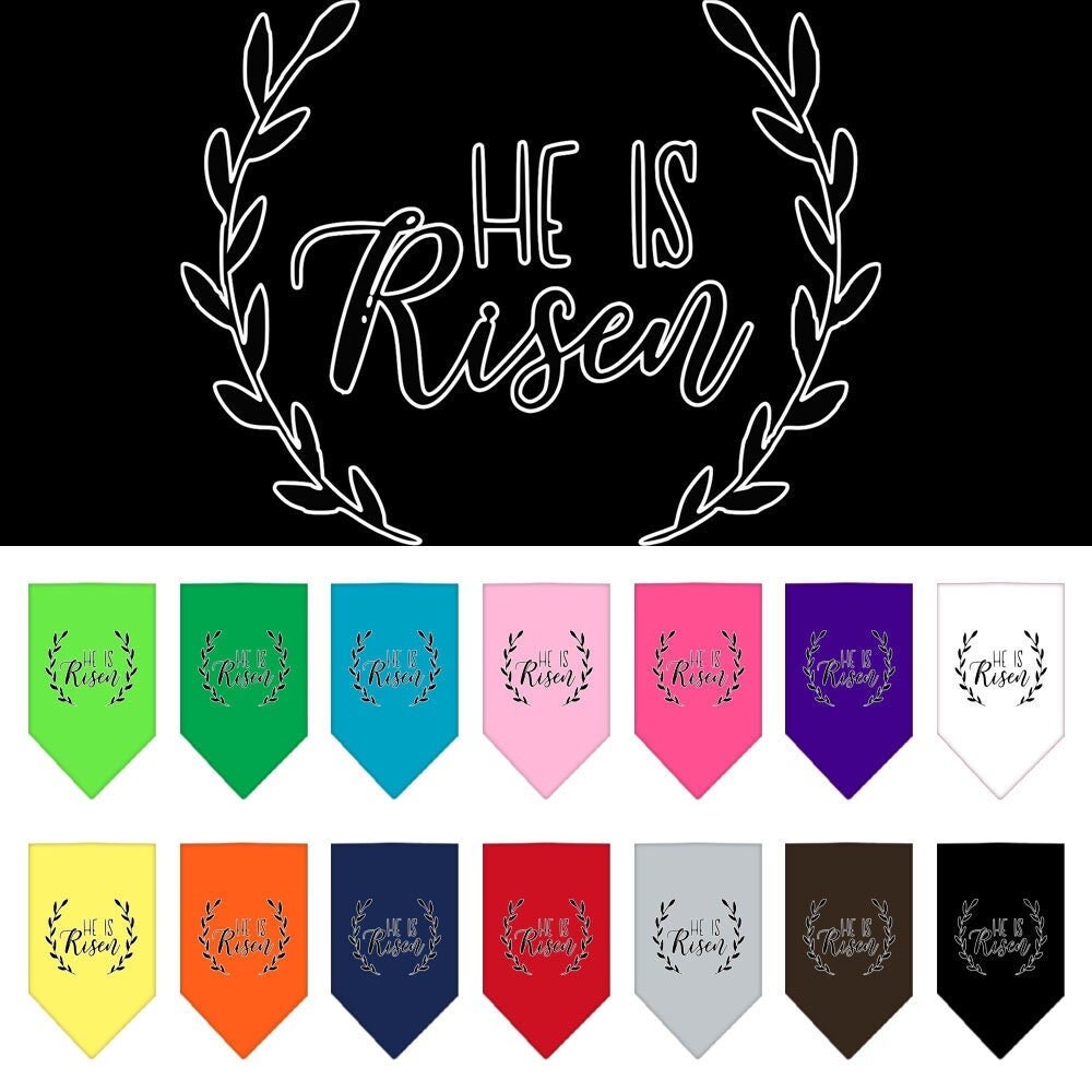 “He Is Risen” Cotton Pet Bandana from As You Wish Apparel – Faith & Easter Dog Bandana