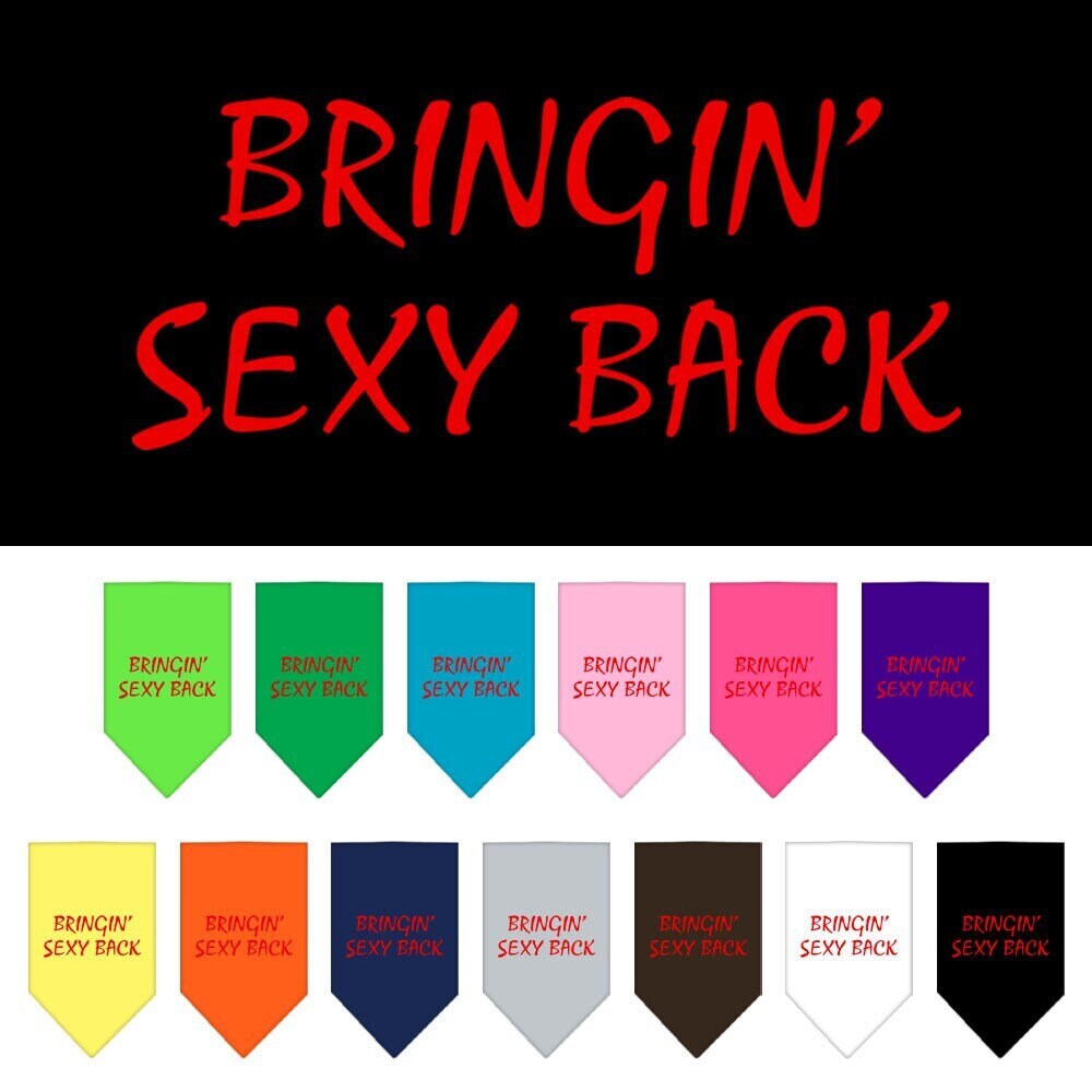 “Bringin Sexy Back” Cotton Pet Bandana from As You Wish Apparel – Dog Humor Bandana
