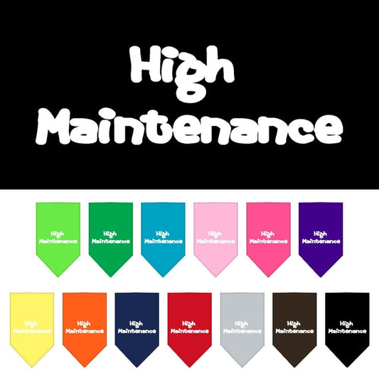 “High Maintenance” Cotton Pet Bandana from As You Wish Apparel – Dog Humor Bandana