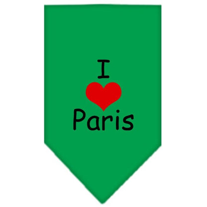 “I Love Paris” Cotton Pet Bandana from As You Wish Apparel – Dog Fashion Bandana