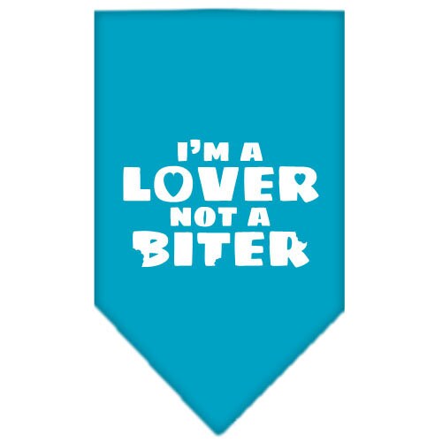 “I’m a Lover, Not A Biter” Cotton Pet Bandana from As You Wish Apparel – Dog Humor Bandana