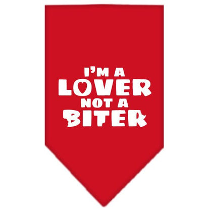 “I’m a Lover, Not A Biter” Cotton Pet Bandana from As You Wish Apparel – Dog Humor Bandana