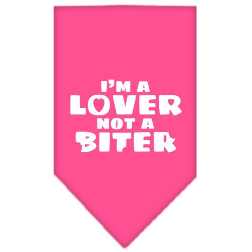 “I’m a Lover, Not A Biter” Cotton Pet Bandana from As You Wish Apparel – Dog Humor Bandana