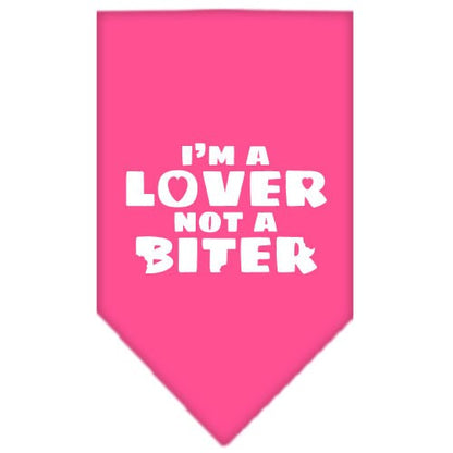 “I’m a Lover, Not A Biter” Cotton Pet Bandana from As You Wish Apparel – Dog Humor Bandana