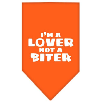 “I’m a Lover, Not A Biter” Cotton Pet Bandana from As You Wish Apparel – Dog Humor Bandana