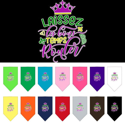 “Laissez Les Bons Temps Rouler” Cotton Pet Bandana from As You Wish Apparel – Mardi Gras Dog Bandana