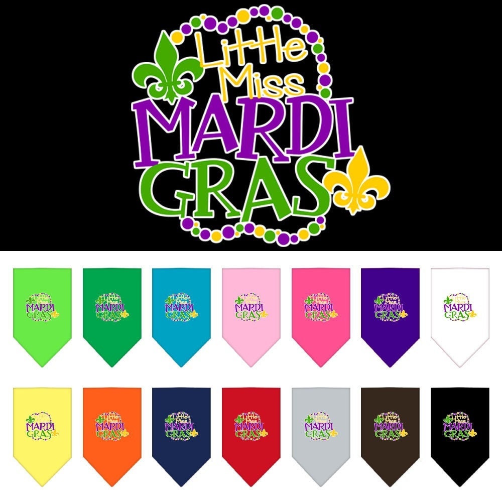 “Little Miss Mardi Gras” Cotton Pet Bandana from As You Wish Apparel – Mardi Gras Dog Bandana