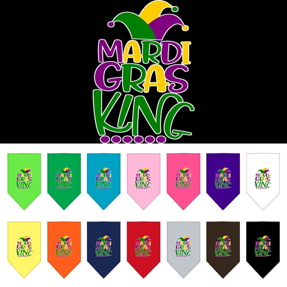 “Mardi Gras King” Cotton Pet Bandana from As You Wish Apparel – Mardi Gras Dog Bandana
