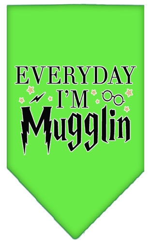 “Everyday I’m Mugglin” Cotton Pet Bandana from As You Wish Apparel – Dog Humor Bandana