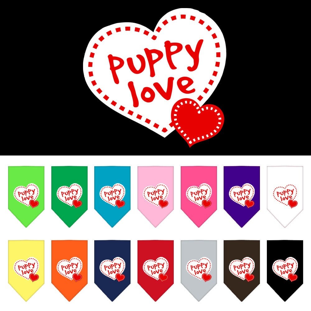 “Puppy Love” Cotton Pet Bandana from As You Wish Apparel – Dog Love Bandana