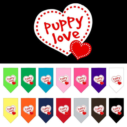 “Puppy Love” Cotton Pet Bandana from As You Wish Apparel – Dog Love Bandana