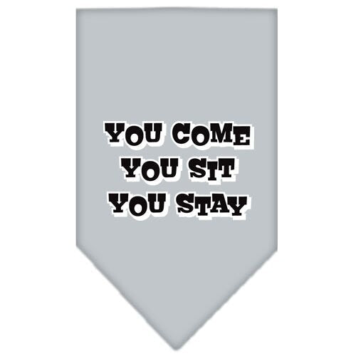 “You Come, You Sit, You Stay” Cotton Pet Bandana from As You Wish Apparel – Dog Humor Bandana