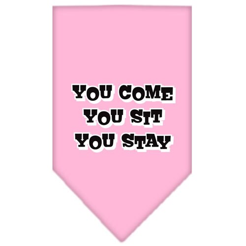 “You Come, You Sit, You Stay” Cotton Pet Bandana from As You Wish Apparel – Dog Humor Bandana