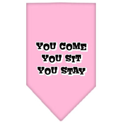 “You Come, You Sit, You Stay” Cotton Pet Bandana from As You Wish Apparel – Dog Humor Bandana