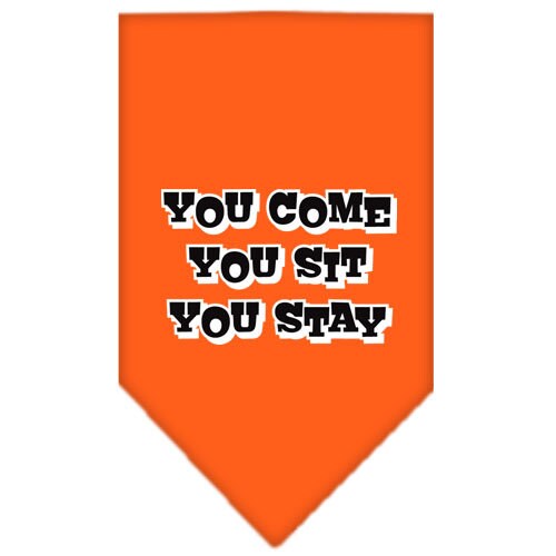 “You Come, You Sit, You Stay” Cotton Pet Bandana from As You Wish Apparel – Dog Humor Bandana