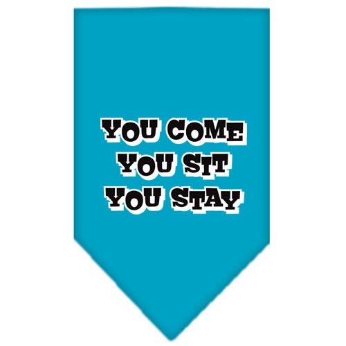 “You Come, You Sit, You Stay” Cotton Pet Bandana from As You Wish Apparel – Dog Humor Bandana