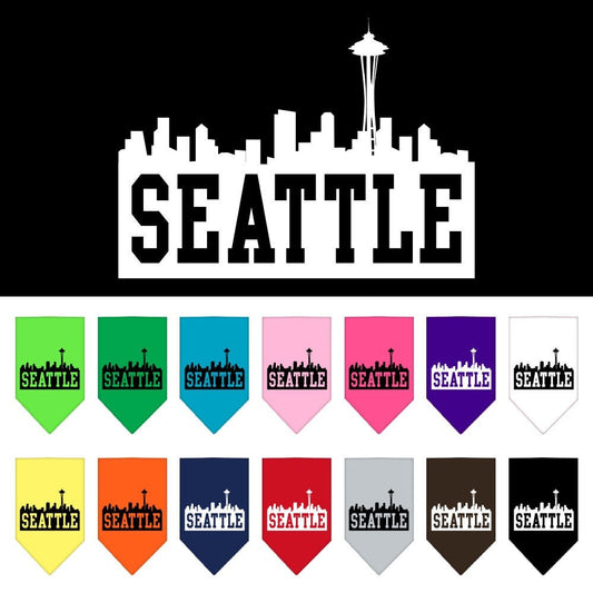 “Seattle Skyline” Cotton Pet Bandana from As You Wish Apparel – City Pride Dog Bandana