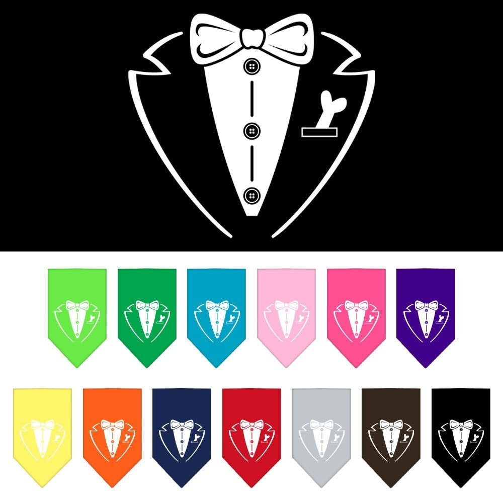 “Tuxedo” Cotton Pet Bandana from As You Wish Apparel – Formal Dog Bandana