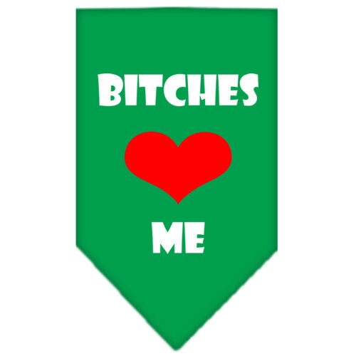 “Bitches Love Me” Cotton Pet Bandana from As You Wish Apparel – Dog Humor Bandana