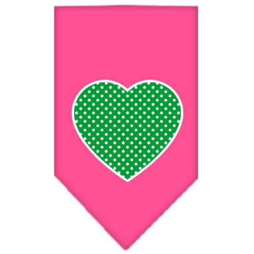 “Green Swiss Dot Heart” Cotton Pet Bandana from As You Wish Apparel – Dog Fashion Bandana