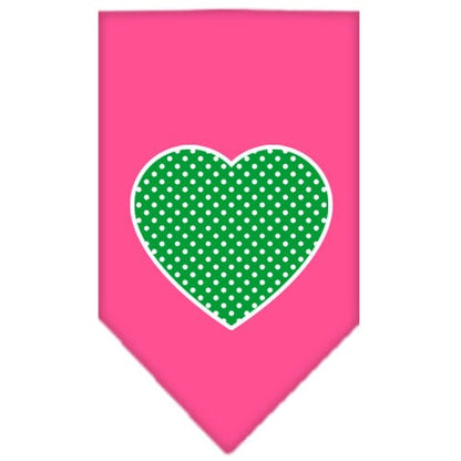 “Green Swiss Dot Heart” Cotton Pet Bandana from As You Wish Apparel – Dog Fashion Bandana