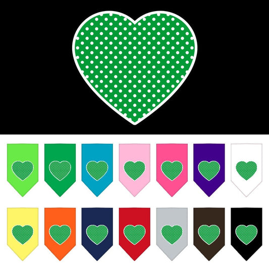 “Green Swiss Dot Heart” Cotton Pet Bandana from As You Wish Apparel – Dog Fashion Bandana