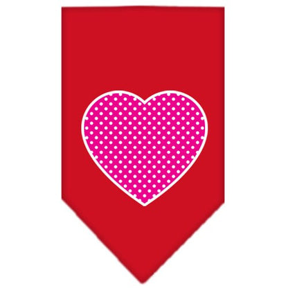 “Pink Swiss Dot Heart” Cotton Pet Bandana from As You Wish Apparel – Dog Fashion Bandana