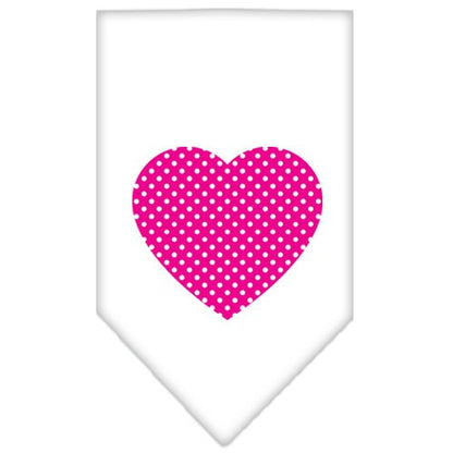 “Pink Swiss Dot Heart” Cotton Pet Bandana from As You Wish Apparel – Dog Fashion Bandana