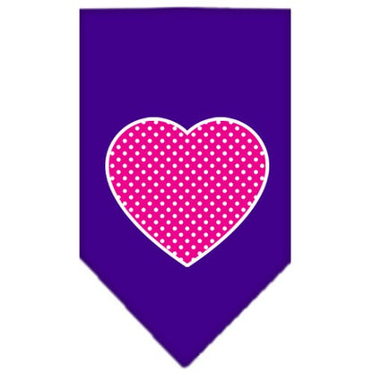 “Pink Swiss Dot Heart” Cotton Pet Bandana from As You Wish Apparel – Dog Fashion Bandana