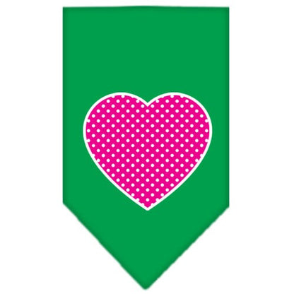 “Pink Swiss Dot Heart” Cotton Pet Bandana from As You Wish Apparel – Dog Fashion Bandana