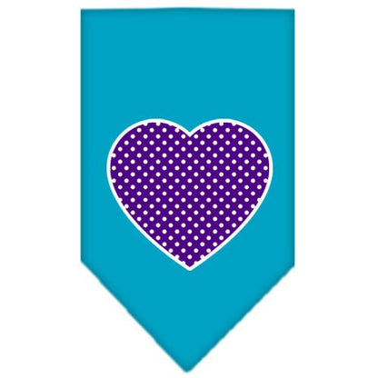 “Purple Swiss Dot Heart” Cotton Pet Bandana from As You Wish Apparel – Dog Fashion Bandana