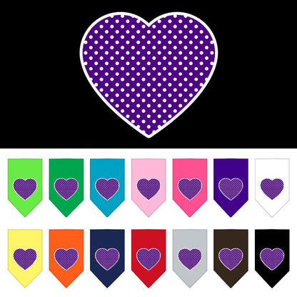 “Purple Swiss Dot Heart” Cotton Pet Bandana from As You Wish Apparel – Dog Fashion Bandana