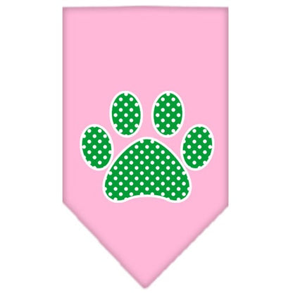 “Green Swiss Dot Paw” Cotton Pet Bandana from As You Wish Apparel – Dog Fashion Bandana