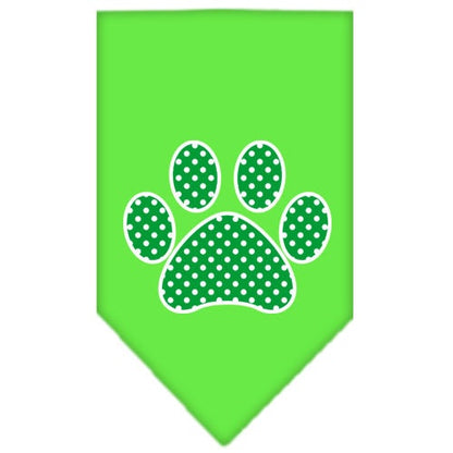 “Green Swiss Dot Paw” Cotton Pet Bandana from As You Wish Apparel – Dog Fashion Bandana